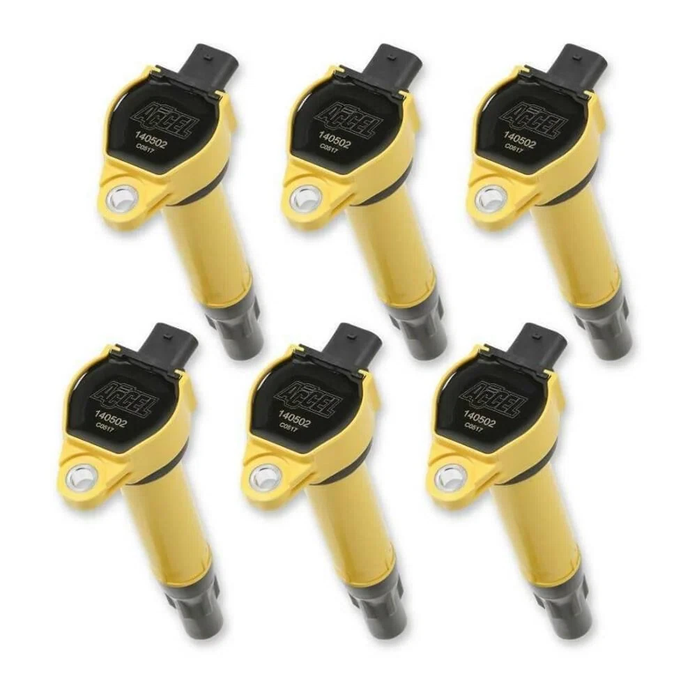 ACCEL 140502-6 Ignition Coil - SuperCoil- 06-11 Mopar-2.7_3.5_4.0L-Yellow-6-Pack